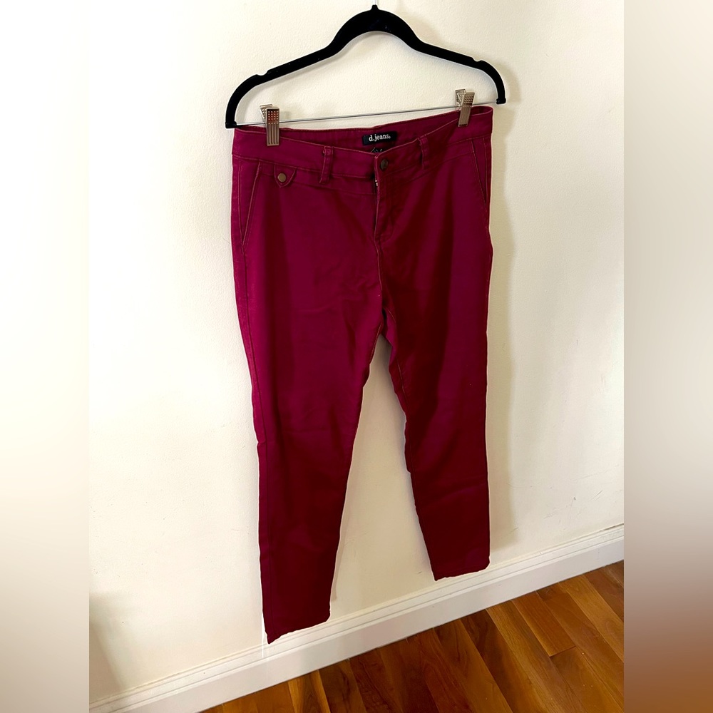 d. jeans Burgundy High Waist Ankle Pants Size 6
